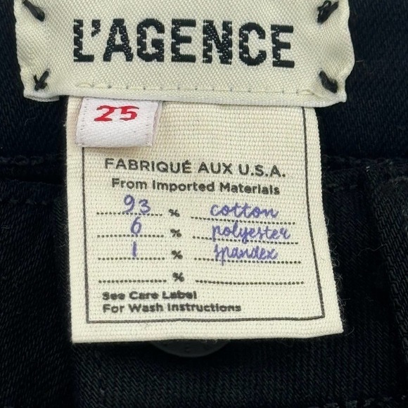 L'AGENCE Joplin High-Rise Flare Leg Jeans Stretch In Noir Size 25 NWOT - Picture 9 of 10